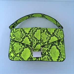 ZARA LIME GREEN SNAKE PRINT MINI BAG